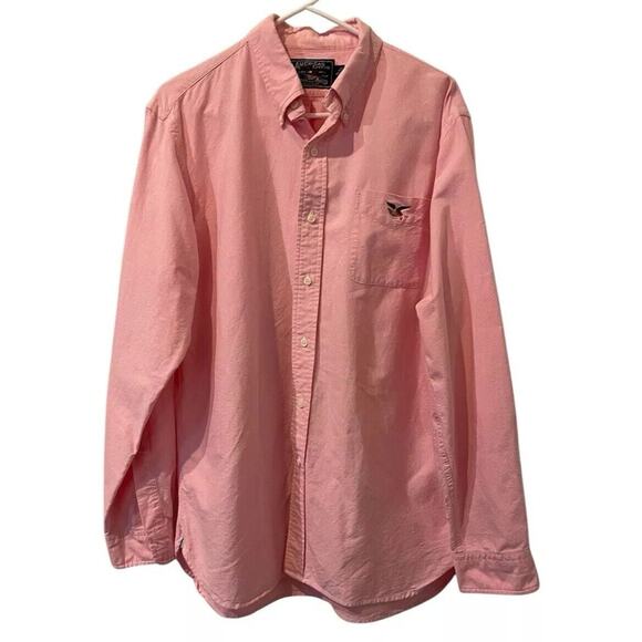 American Living Other - Mens American Living W/ Eagle Pink Long Sleeve Button Down Front Shirt Size L